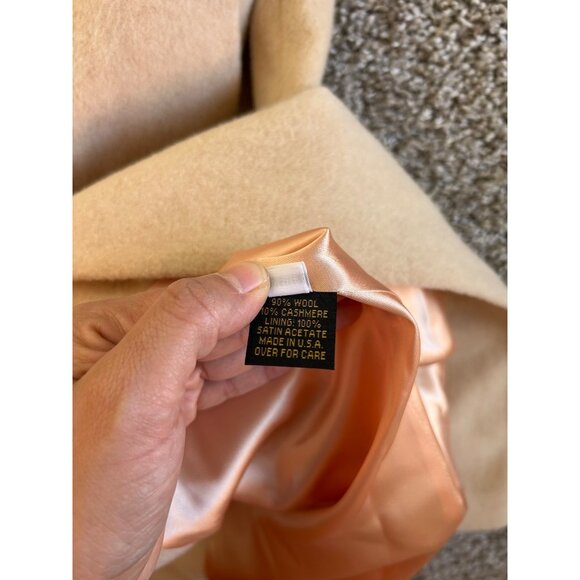 Marvin Richards Womens Sz 2 Wool & Cashmere Blend Coat Beige Lining Button Closu - Picture 10 of 16